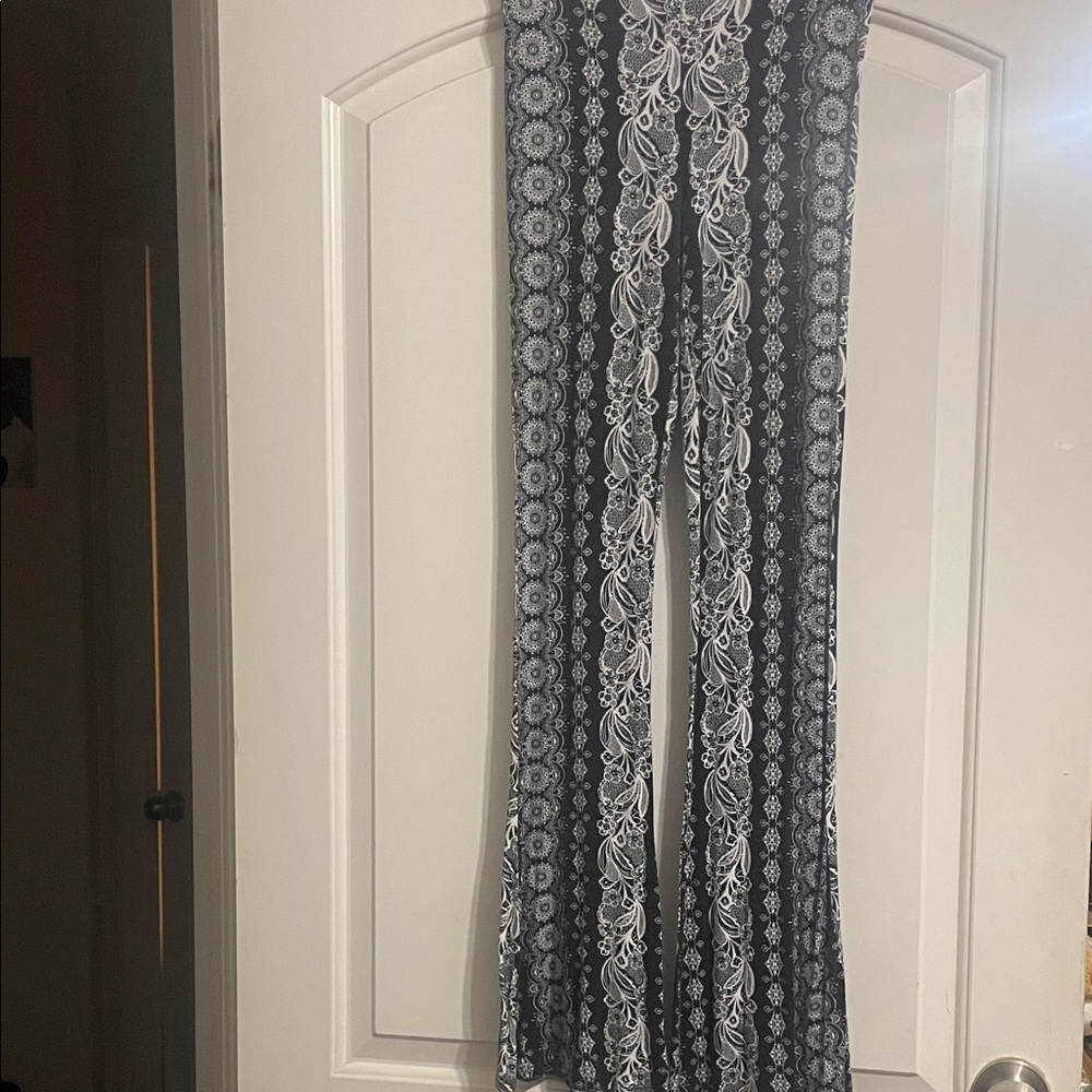 Windsor Black and White Patterned Flare Pants